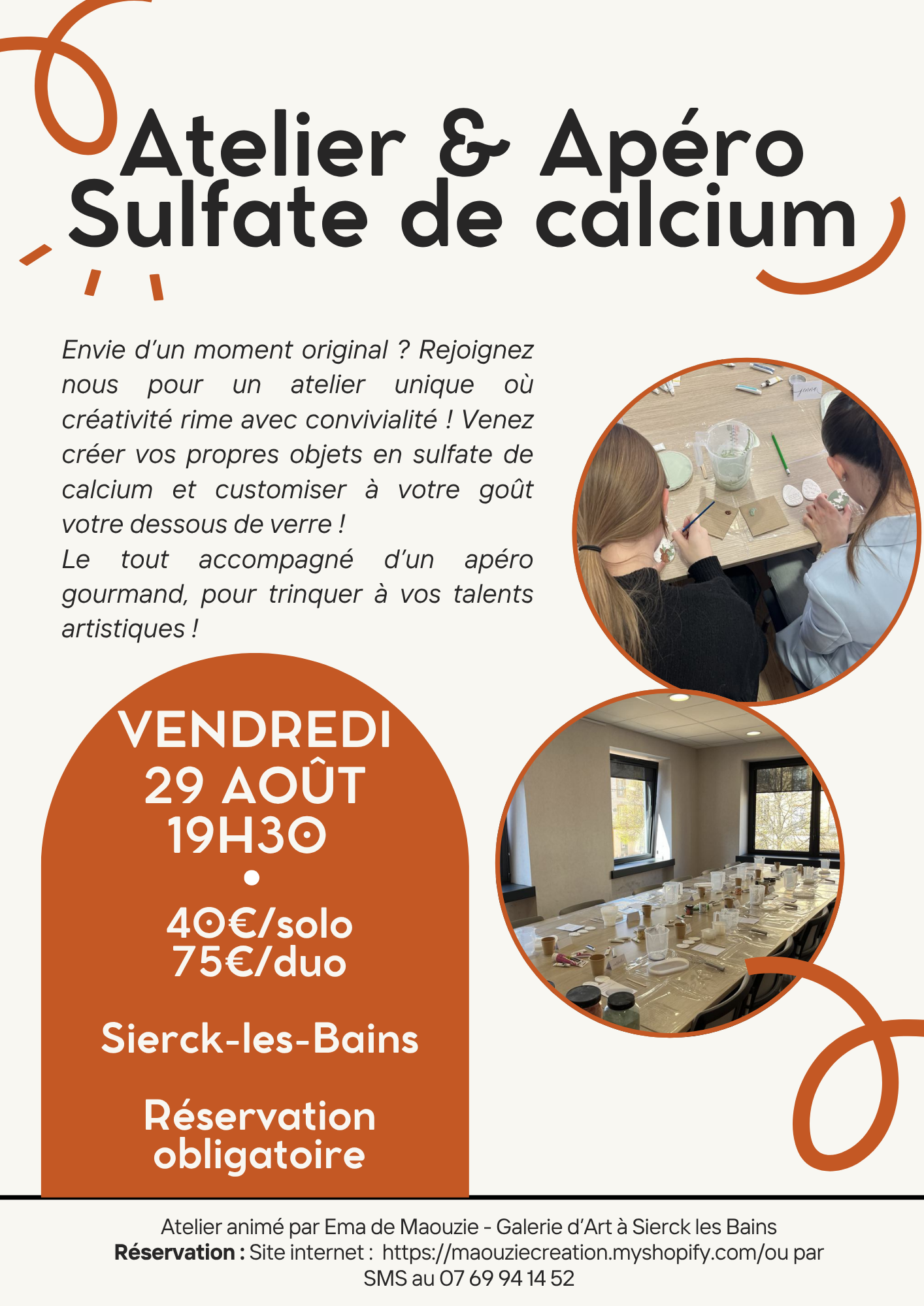 Réservation atelier créatif & apéro